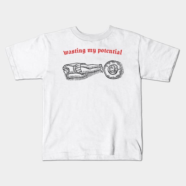 Wasting My Potential ∆ Nihilist Design Kids T-Shirt by DankFutura